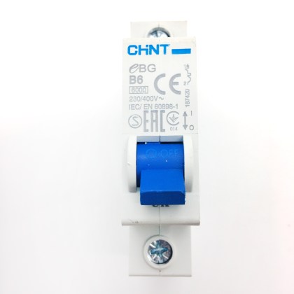 Chint eBG 187420 B6 6A 6 Amp MCB Circuit Breaker Type B